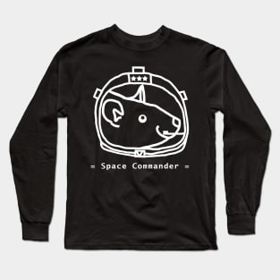 White Line Space Commander Purple Rat Portrait Long Sleeve T-Shirt